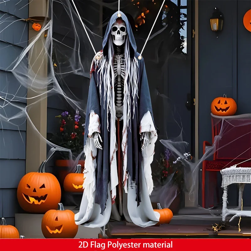 【セール中】2Dハロウィンホラー悪のパンプキンマン吊り下げ背景布 ハロウィン恐怖雰囲気 室内および屋外装飾用品