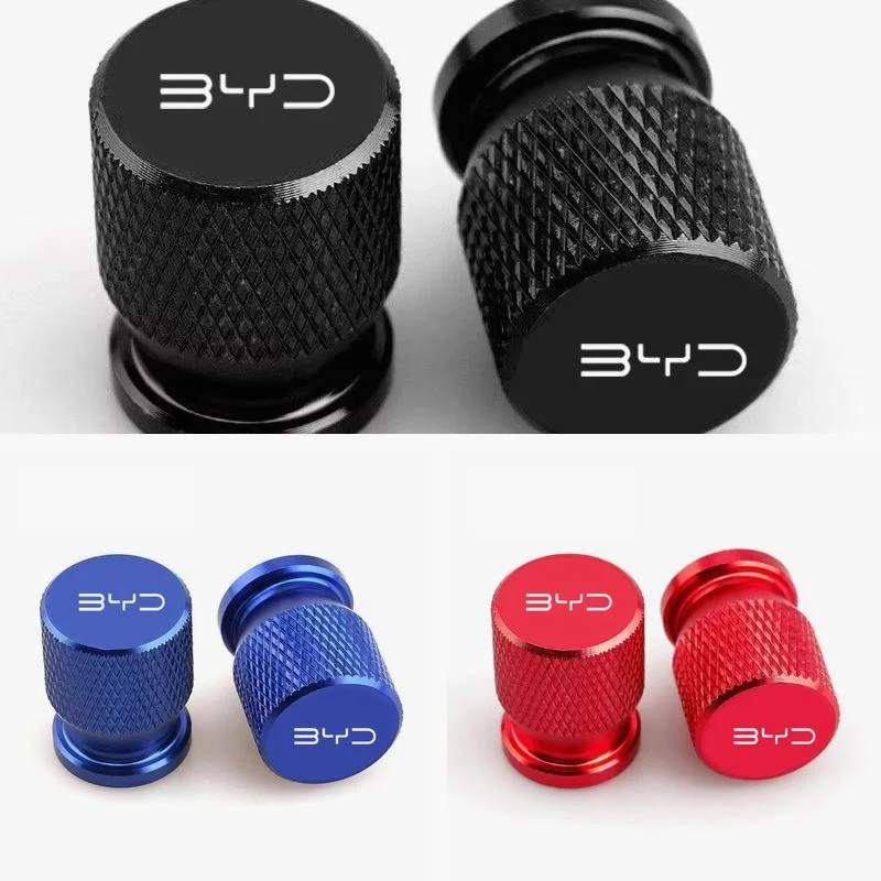 Car Mod Tire‑Valve Anti‑Wear Aluminum Protective Cover 4Pcs For BYD Atto3 Dolphin Seal Seagull Sealion7 Exterior Mod Accessories