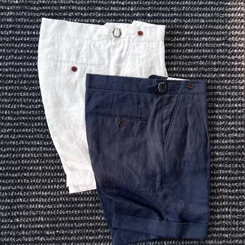 New 2026 Shorts Slim-fitting Trend Summer Korean Men's Casual Suit Medium Half Pants Navy Small West Suit Short Pants Hombre