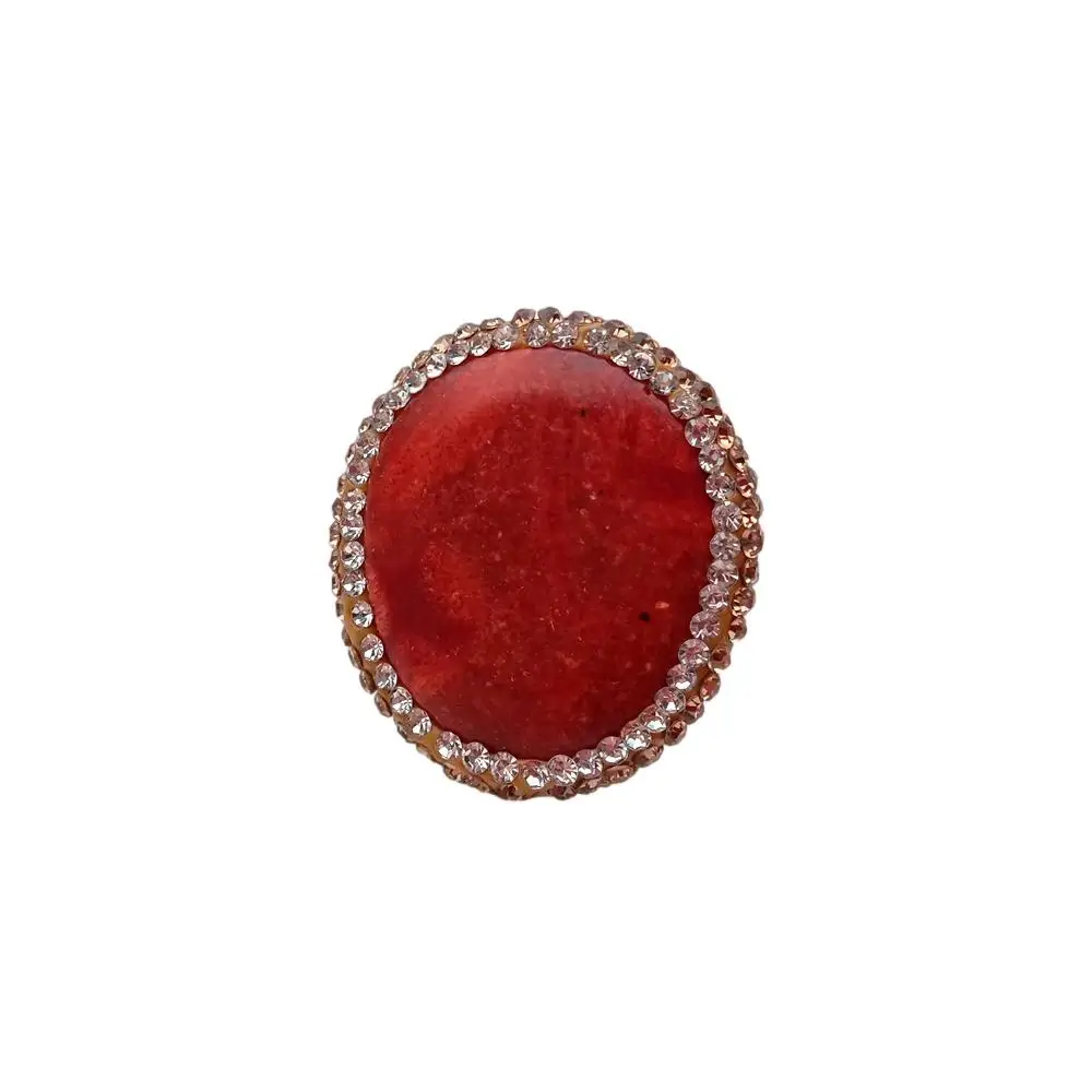 Wholesale 10 Pcs Spong Red Coral Oval Shape Fashion Gift Accessory Findings