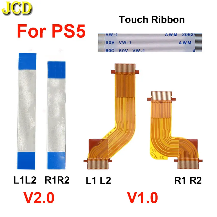 

JCD Left Right R1 R2 L1 L2 Motor Connect Ribbon Flex Cable Handle Button Board For PS5 V1.0 V2.0 Controller Touch Ribbon Cable