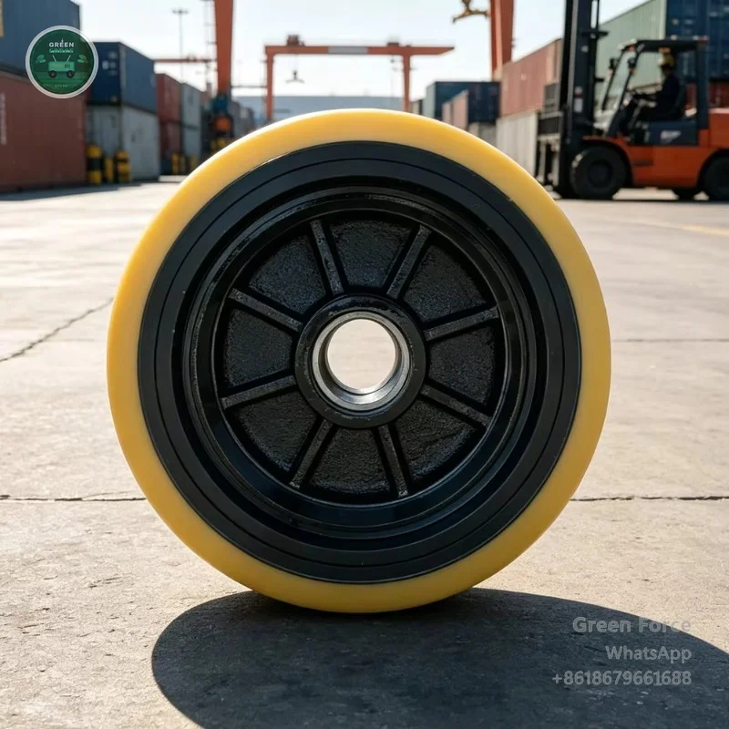 340 X 104 mm Polyurethane Support Wheel for CQD20 Forklift Replacement Parts Industrial Use