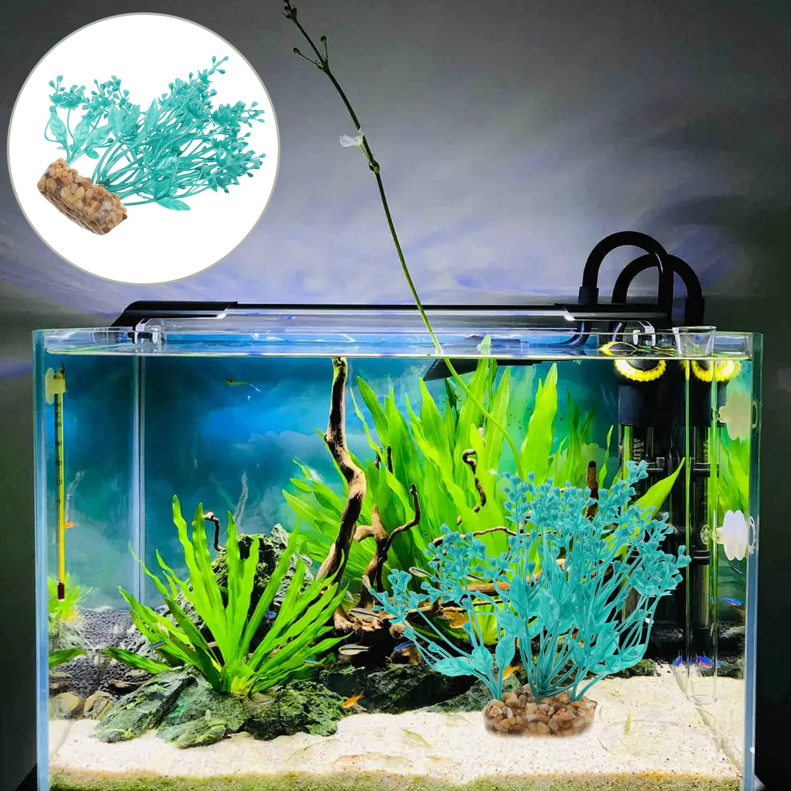 

Artificial Water Grass Fish Tank Decoration Realistic Plastic Aquarium Plants Natural Aquatic Landscape Ornament for Freshwater