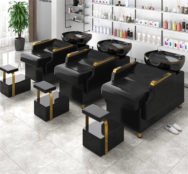 Salon Furniture Lay Down Hair Washing Chair Hair Spa Hairdressing Shampoo Chair Bed With Basin