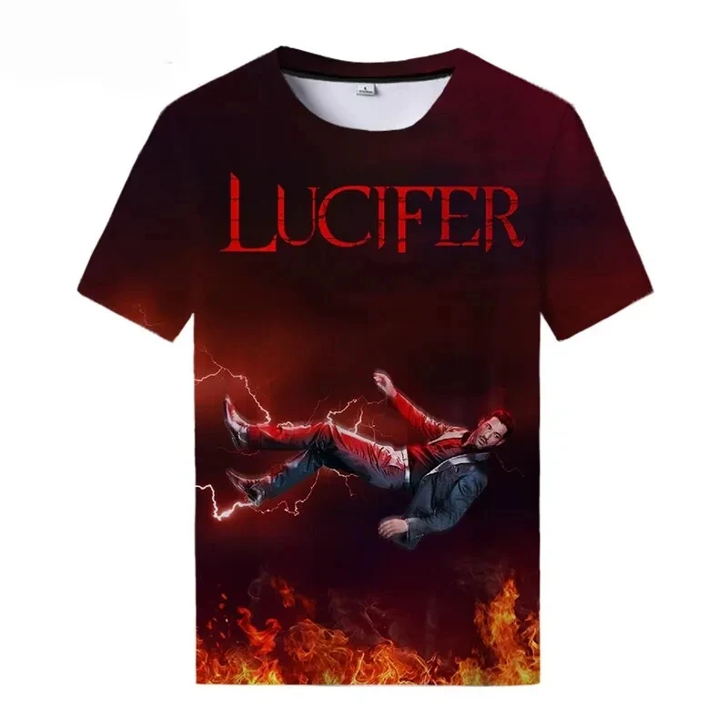 TV Series Lucifer Man 3D Print Men/ Women Casual Fashion Round Neck T-shirts Short Sleeve Tops Summer Oversized Unisex Clothing