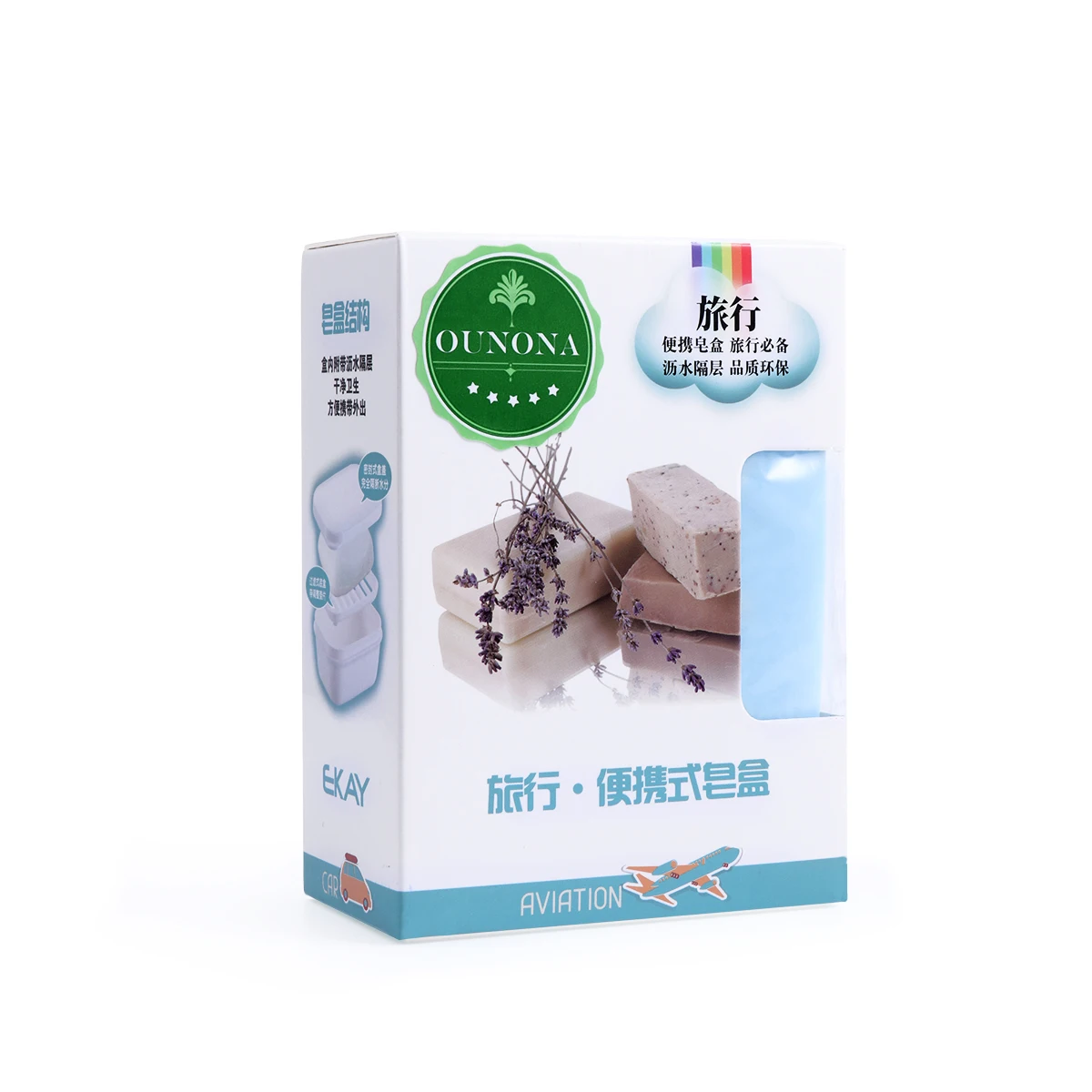 

Light Blue Portable Soap Box for Home Travel Hiking Camping Gym Dry Clean Interlayer Easy Carry Small Size Lightweight