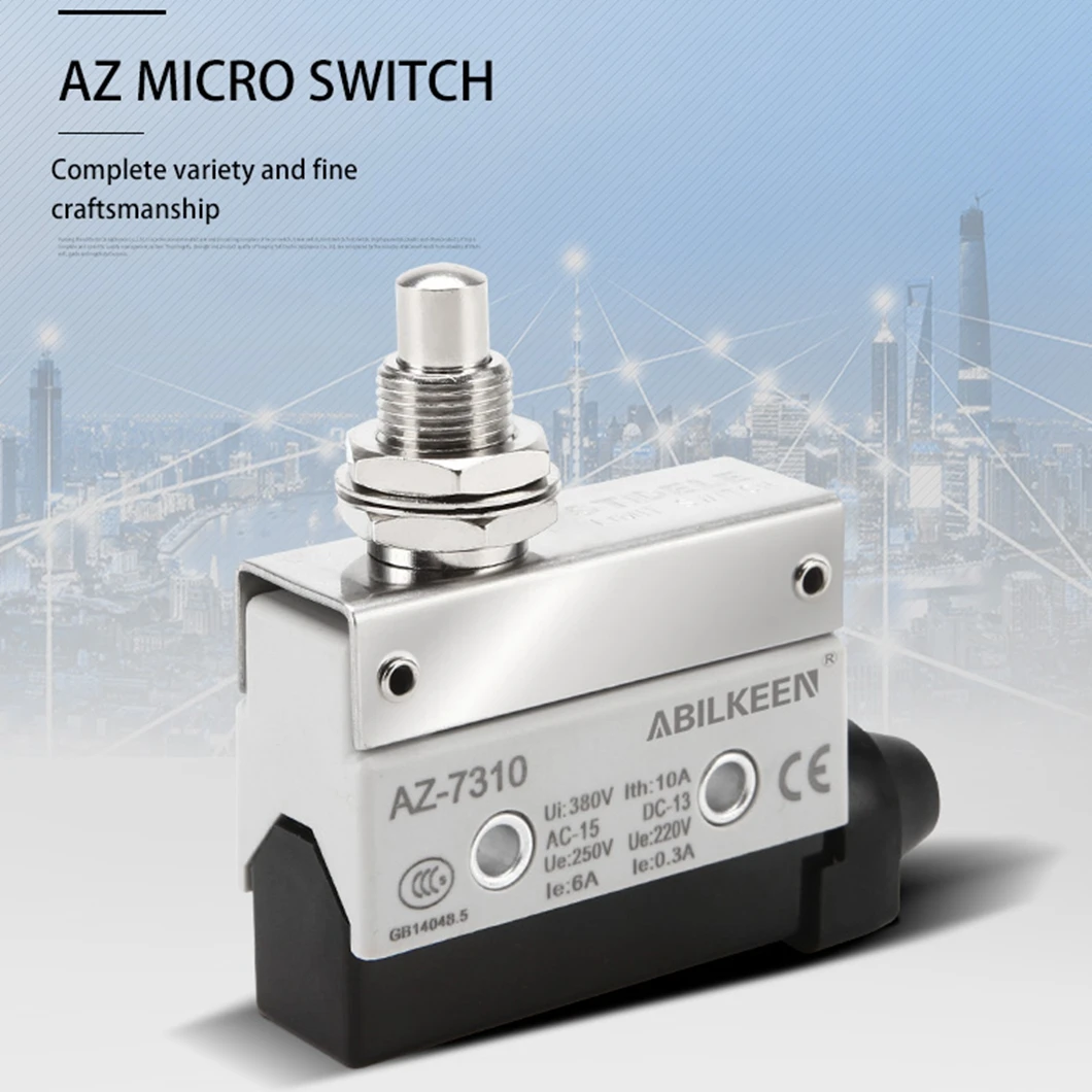 ABILKEEN AZ-7310 مفتاح صغير مقاوم للماء 1NO1NC 250 فولت 10A تحميل مفتاح حد صناعي صغير مع محطة 3Pin