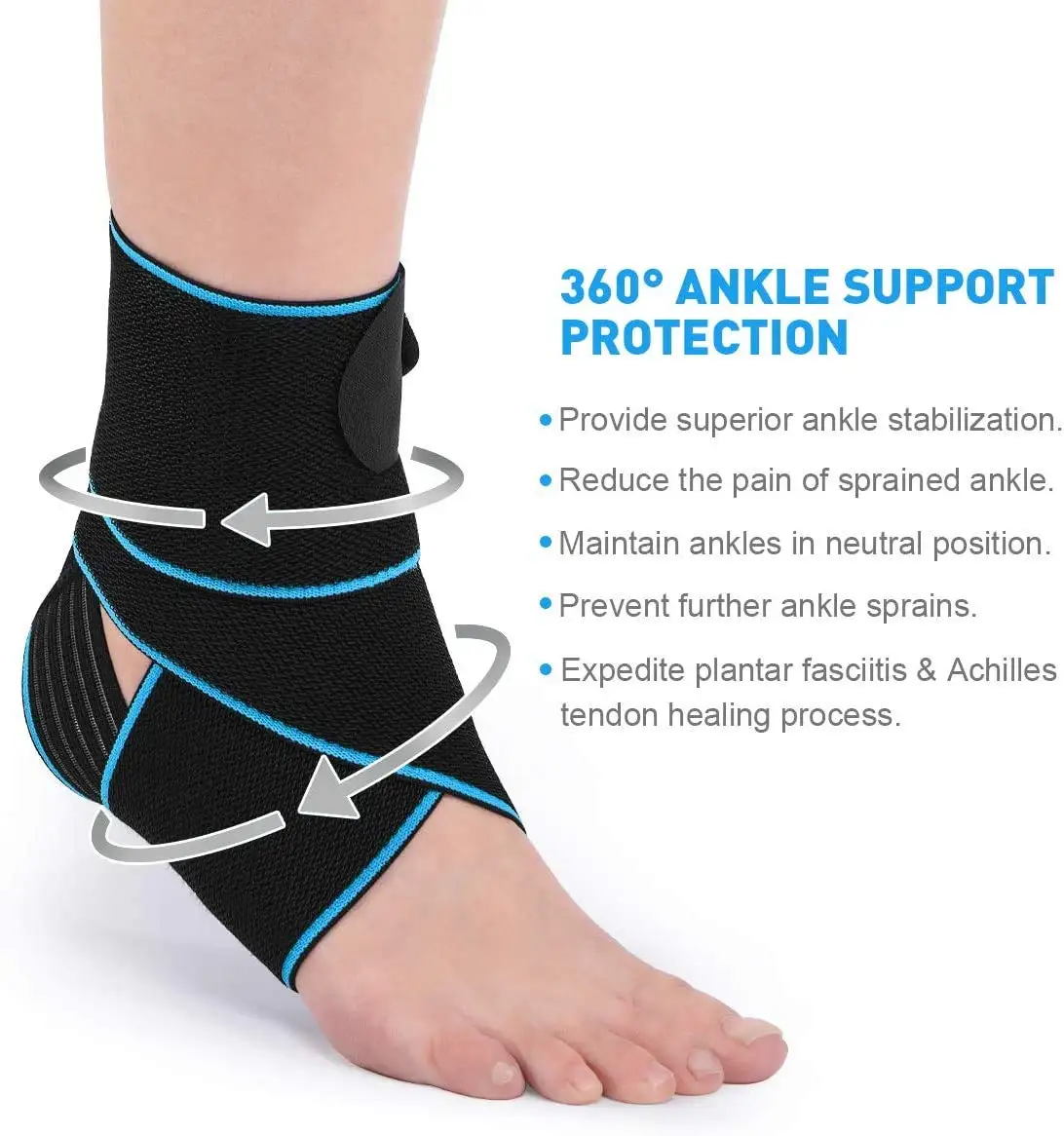 1Pc Ankle Brace,Ankle Support Wraps,Adjustable Compression Antiskid Ankle Staps for Protecting Against Ankle Wrist Kneel Sprains