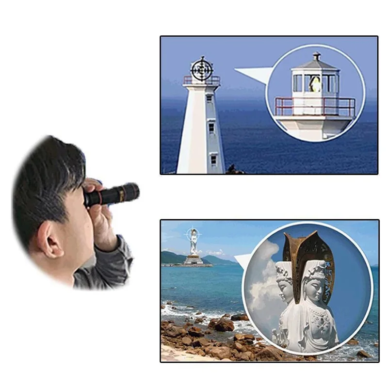 Cell Phone Camera Lens Monocular Telescope 12X Telephoto Zoom Lens for  for Samsung for Android