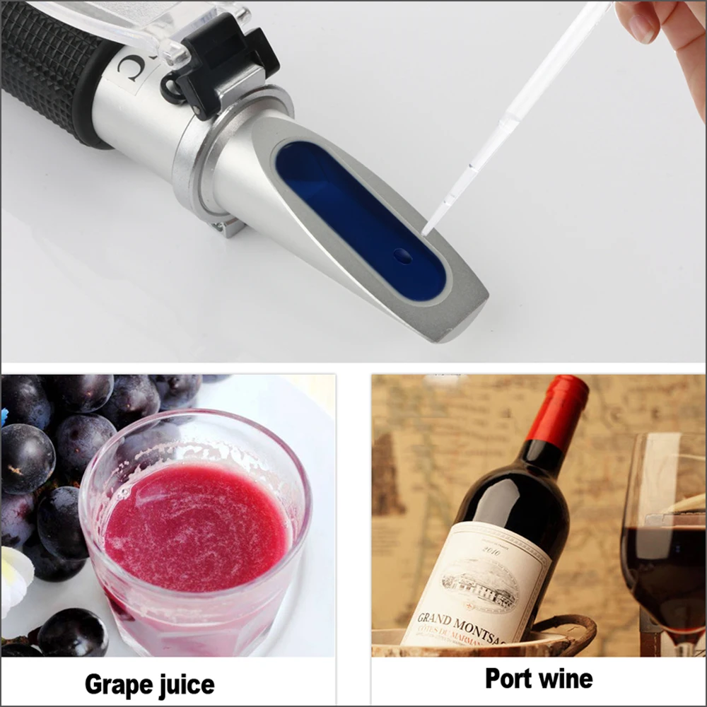 RZ Red Wine Refractometer Grape Wine Meter Sugar Handheld Brix 0~40% Alcohol 0~25% Fruit Juice Wine Sugar Meter Refractometer