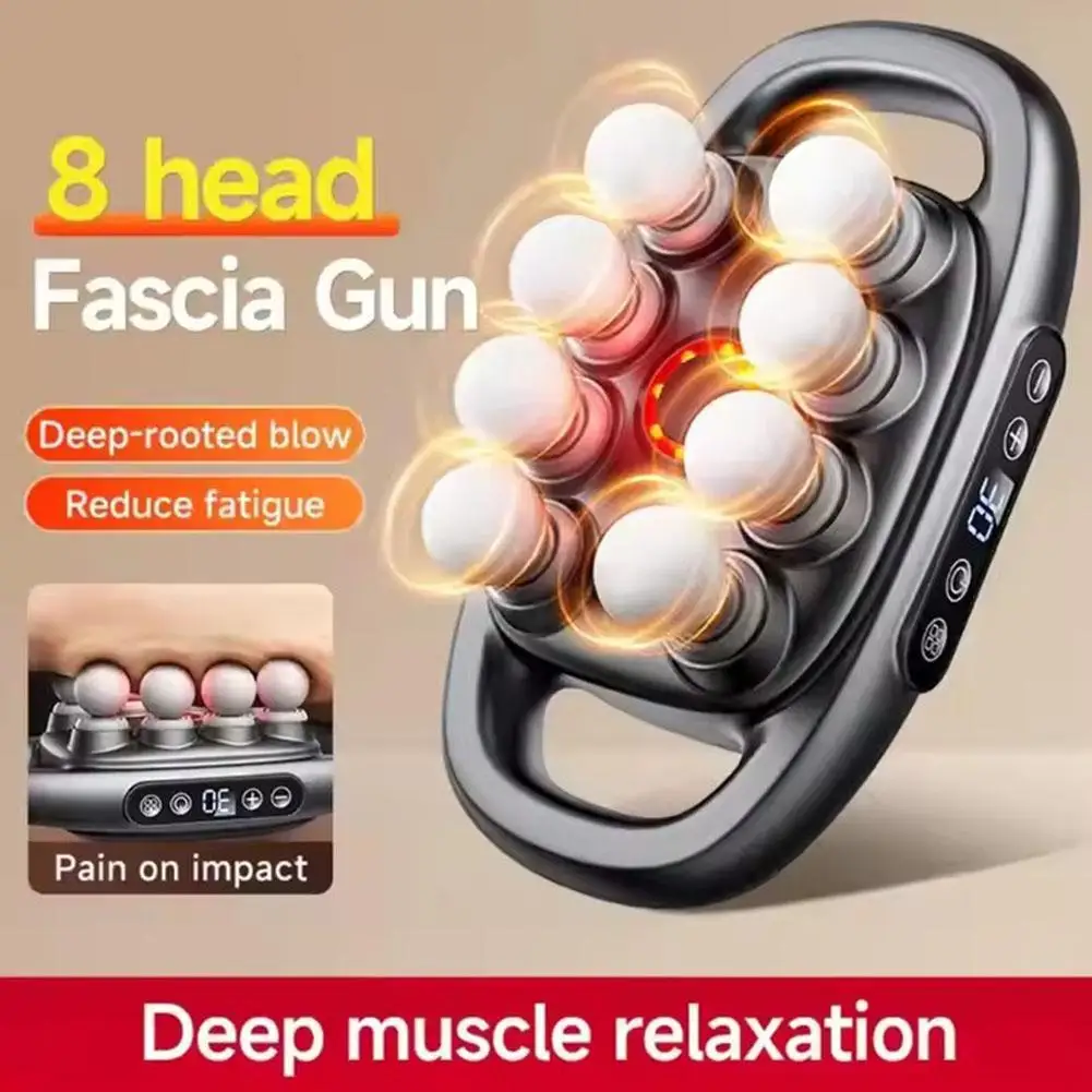 

6/8/16-Heads Fascia Gun High-Frequency Vibration Body Massage Gun Back Waist Neck Shoulder Massager Muscle Masajeador