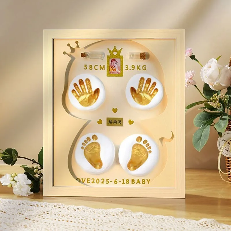Snake Baby Newborn Hand Footprint Hair Umbilical Cord Lanugo Keepsake Box First Month Hundred Days Photo Frame Memory Collect