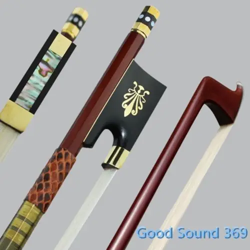 1pcs New Brazilwood 4/4 violin bow AAA+ white Horse hair bow Pretty inlay