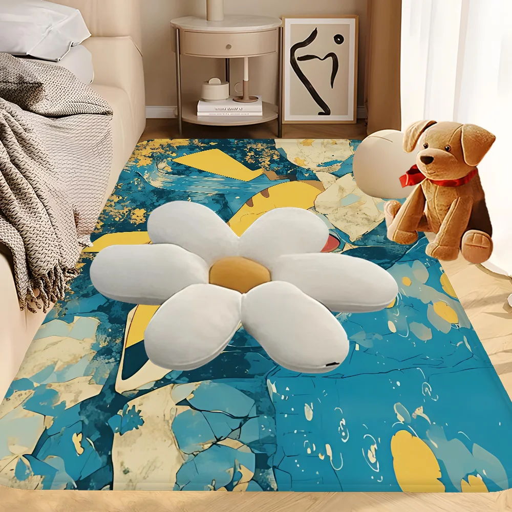 P-Pokemon Room Mats Anti-slip Absorb Water Long Strip Cushion Bedroon Mat Household Carpets