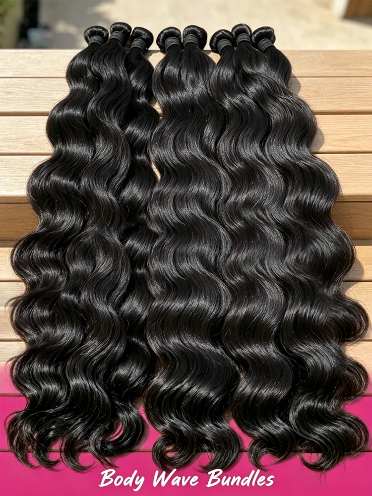Body Wave Raw 1 3 4 Human Hair Bundles Unprocessed Human Hair Wavys Double Drawn Weft Virgin Hair Bundles Weave Extensions