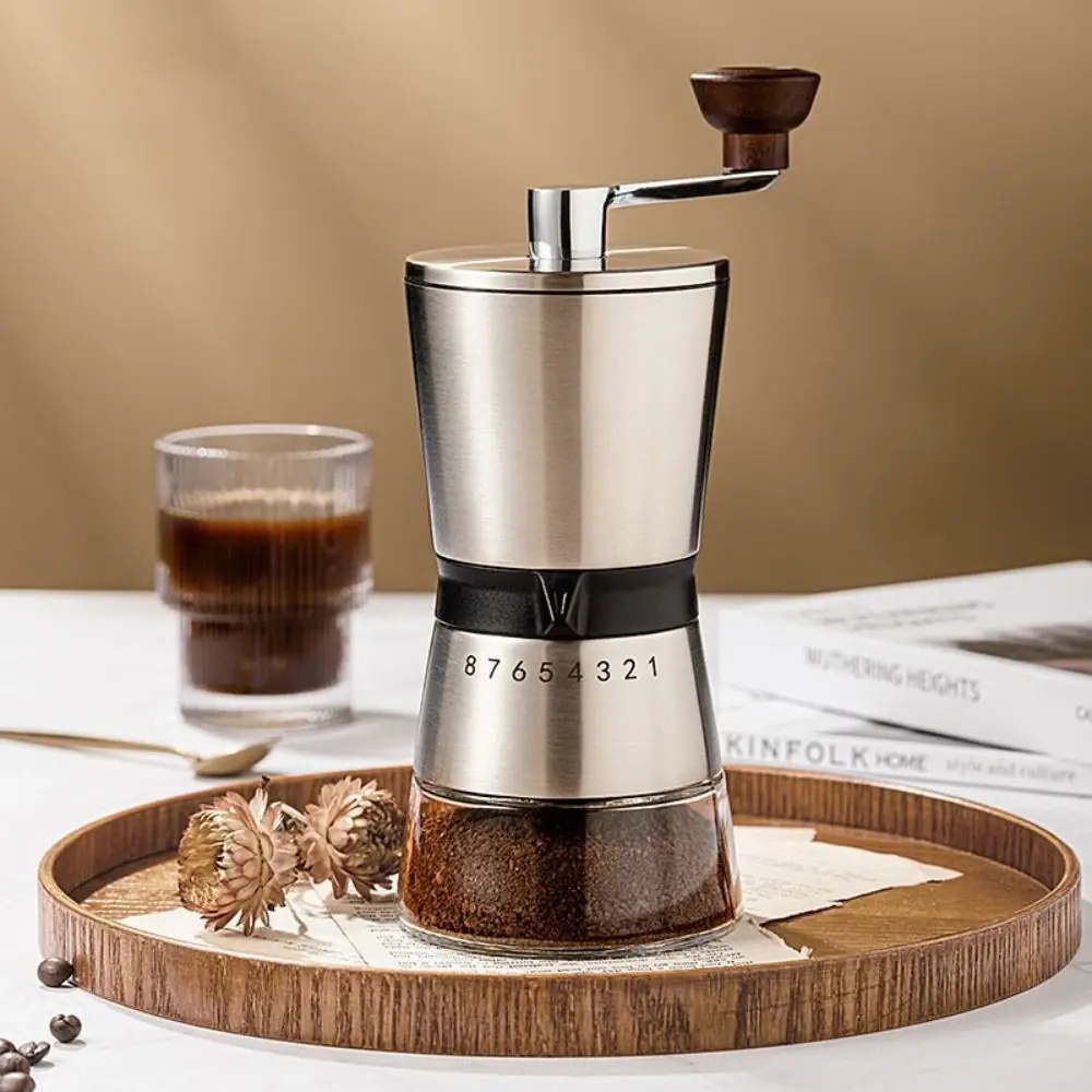 

Manual Hand-Cranked Coffee Grinder Adjustable Particle Size Detachable Coffee Bean Mill Ceramic Grinding Core Transparent Body