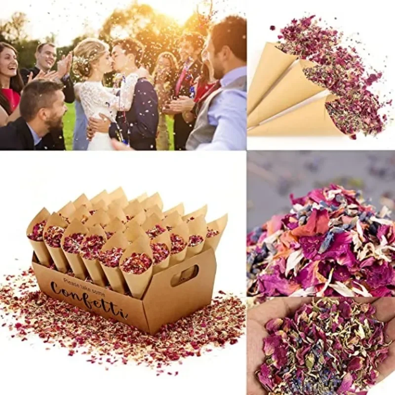 Confettis de Fleurs vaccées Naturelles, Pétales de Rose, Fournitures de ixd'Anniversaire pour Patients, Décorations Artificielles, 10 20 30 50 Paquets