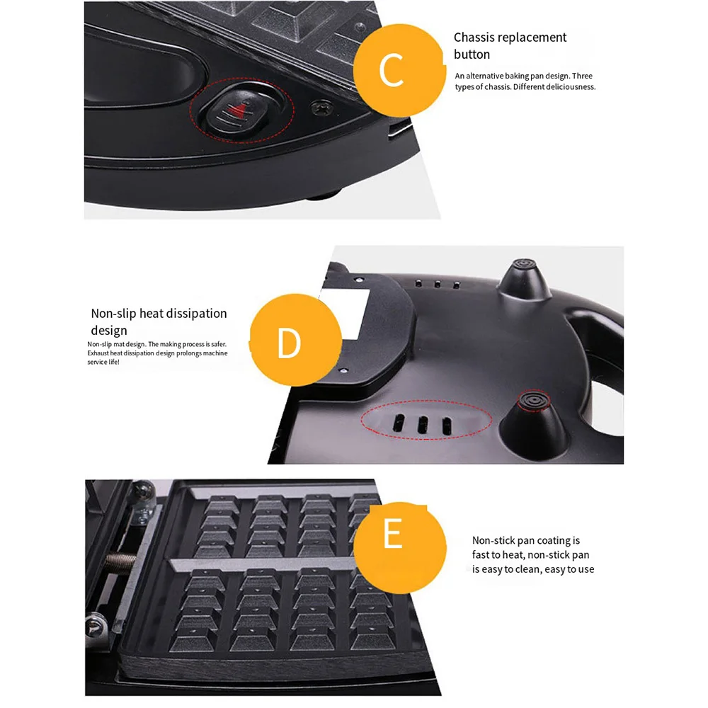 صانع الساندوتشات 3 في 1، محمصة خبز وبانيني كهربائية مع لوحة غير لاصقة، مؤشر LED، مقبض لمس رائع