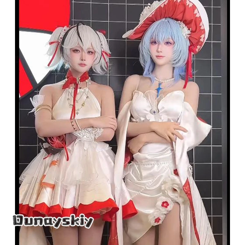 aBc01 Wuthering Waves The Shorekeeper Cosplay Costume Fried Chicken Waiter Collaboration Women's Dresses Halloween Disguise