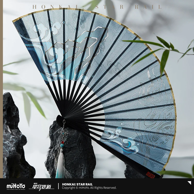 [رسمي] لعبة miHoYo هونكاي ستار السكك الحديدية Feixiao مروحة قابلة للطي حقيقية تأثيري حلي مروحة من الخيزران حلية Doujin الهدايا