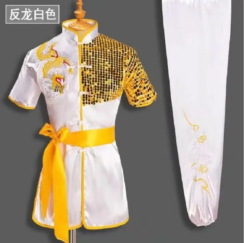 Gran oferta, nuevo estilo chino, traje bordado de dragón Kung Fu para hombres y mujeres, uniforme de Tai chi Wushu, chaqueta deportiva para exteriores, conjuntos de pantalones