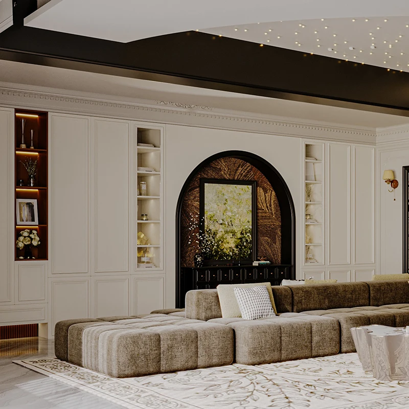 บ้านพักตากอากาศสไตล์ยุโรปสมัยใหม่ ออกแบบตกแต่งภายในระดับไฮเอนด์ พร้อมเฟอร์นิเจอร์ไม้ครบชุดสำหรับโรงแรมและอพาร์ตเมนต์