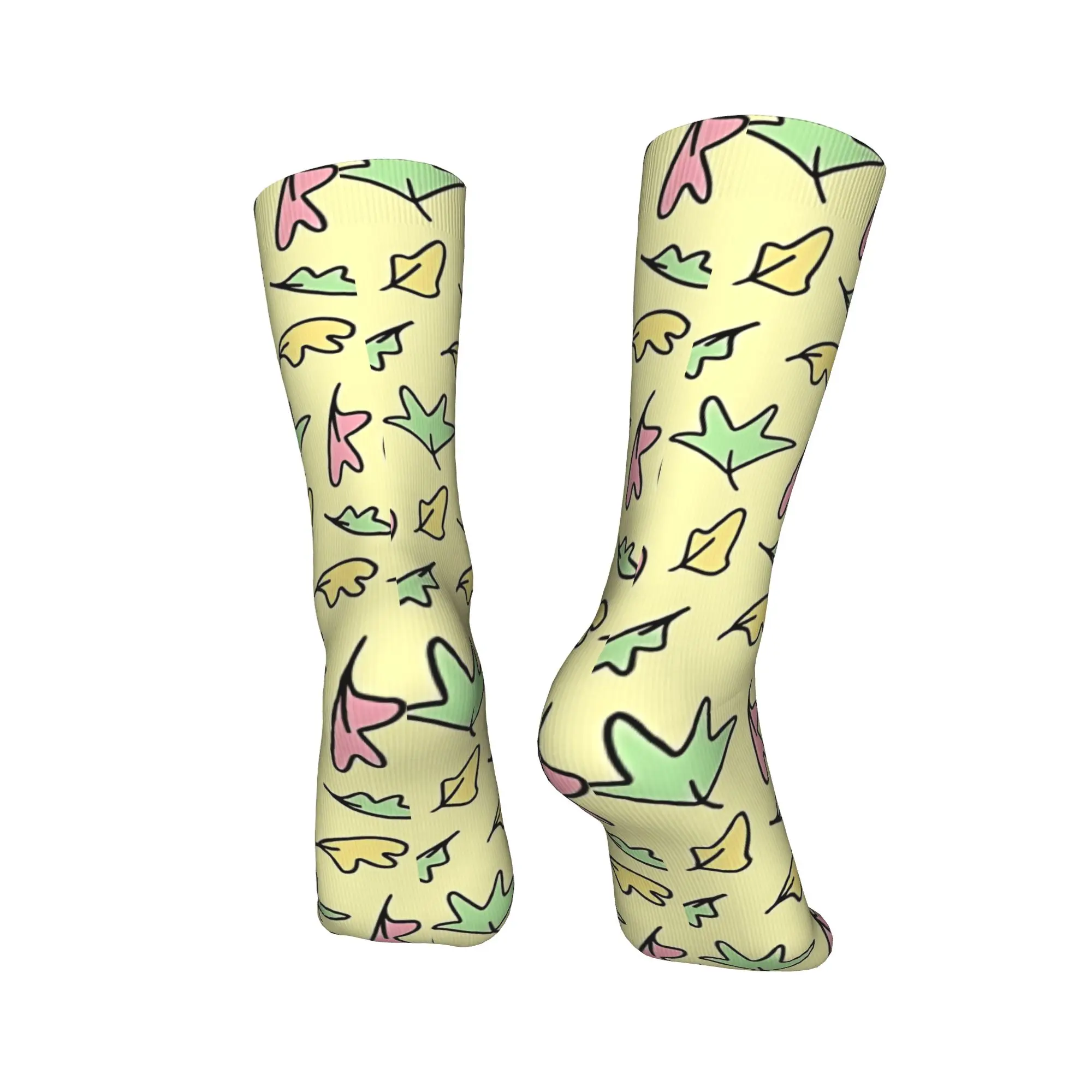 Folhas coração-rolhas meias impressas meias antiderrapantes meias masculinas respirável outono vintage skate meias