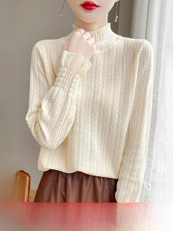 

Женский топер, трикотаж, свитер с высоким воротником, осенний новый свободный универсальный шерстяной вязаный свитер с кисточками