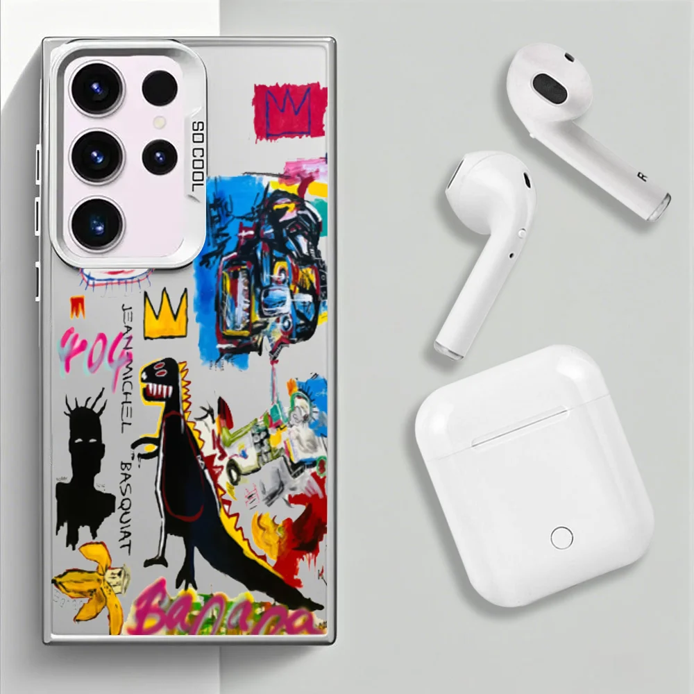 A-아메리칸 아티스트 B-바스키아트 폰 케이스 삼성 S25S24S23 A17A56 A55 4G5G 충격 방지 소프트 백 커버