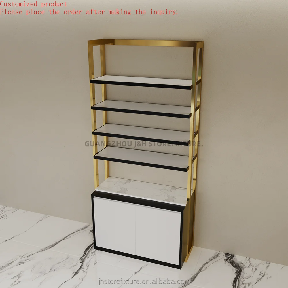 

Custom.Custom .Custom.Custom Retail Wall Make up Shelving Racks Cosmetics Beauty Product Display Stainless Steel Free Standing