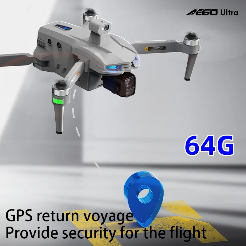 AE60 Ultra GPS Drone Profesional 8K HD Camera 3-axis gimbal Aerial Photography 12KM Obstacle Avoidance FPV  Drone