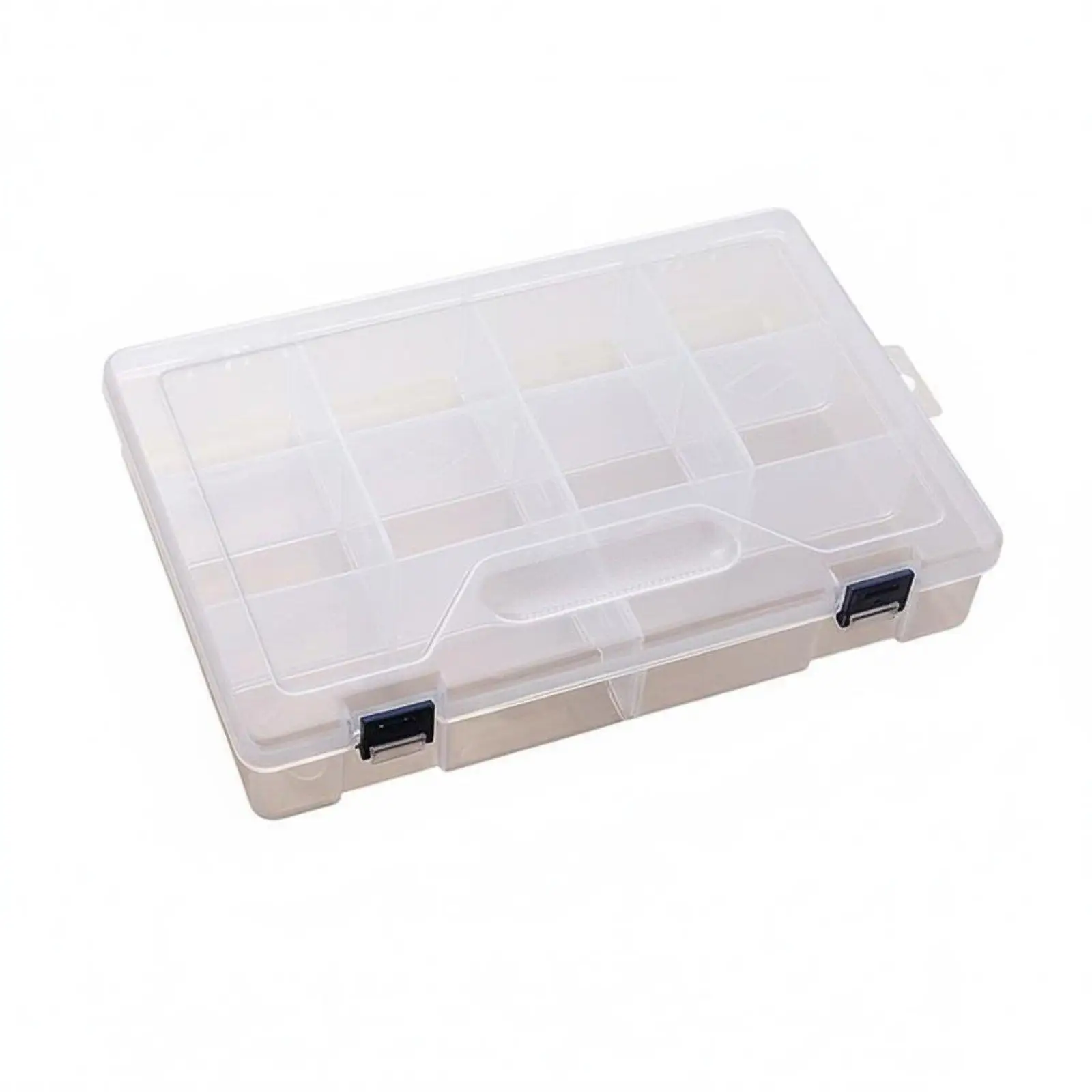Storage Box Customizable Dividers Clear Lid Secure for Workshop