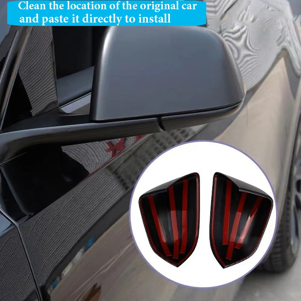 

For Tesla Model 3 Y 2021-2023 Rearview Mirror Cover Carbon Fiber Reversing Mirror Shell Auto Modification Car Accessories