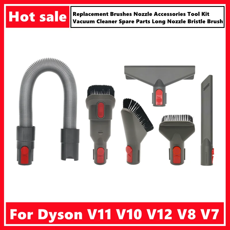 For Dyson V11 V10 V12 V8 V7 Replacement Brushes Nozzle Accessories Tool Kit Vacuum Cleaner Spare Parts Long Nozzle Bristle Brush