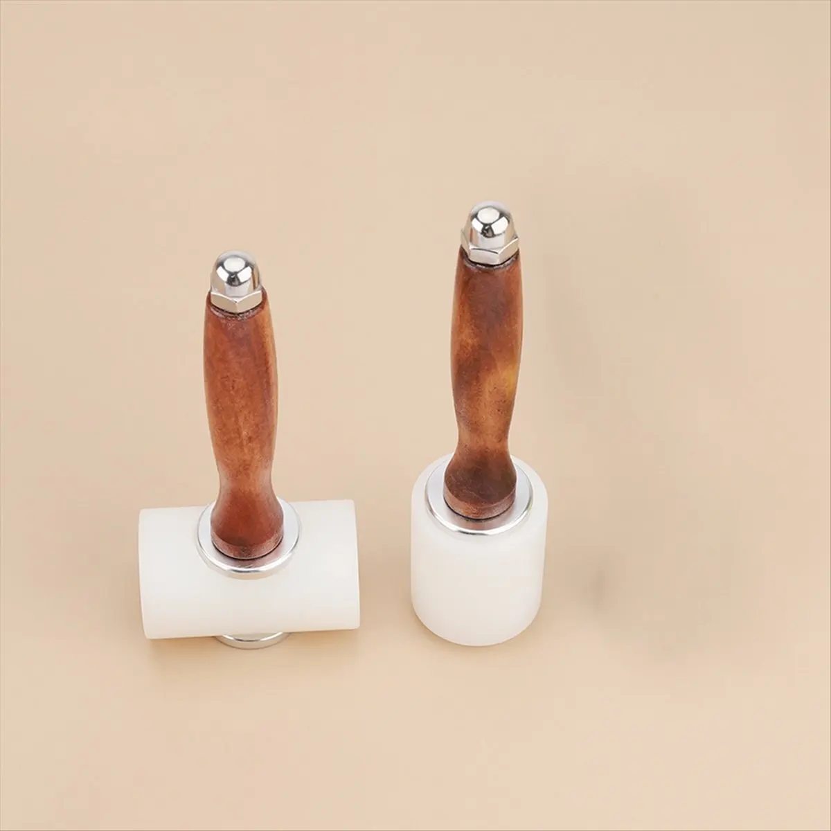 A75K Nylon Leather Carving Hammer Handmade Leatherart Tool Silent Double Head Log Aluminum Alloy Handle Percussion