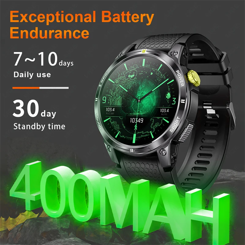 LIGE GPS posizionamento Smart Watch orologio da uomo Bluetooth Call Multi Sport Mode Compass orologio intelligente da uomo impermeabile schermo