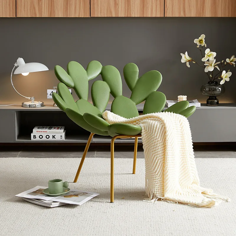 Casual Cactus Chair, Leaf Petal Chair Lobby Personalized Creative Art Styling Chair
