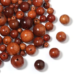 50/100pcs Burmese Rosewood Bead 6-15mm Natural Wooden Round Loose Beads for Jewelry Making Handmade DIY Bracelet Accessories