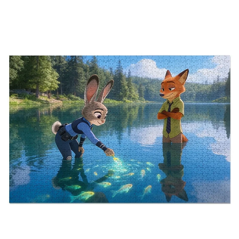 1000개 디즈니 주토피아 주디 홉스와 닉 와일드 포스터 퍼즐 |   높은 난이도, 홈 데코, 두뇌 자극 선물