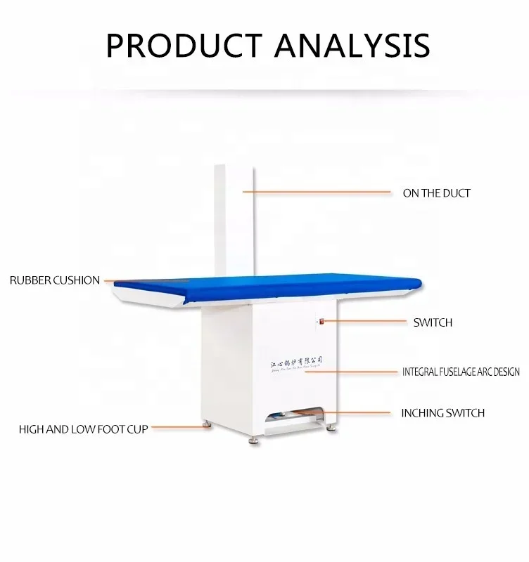 automatic foot jog switch ironing table  rocker suction vacuum ironing board with tube and iron