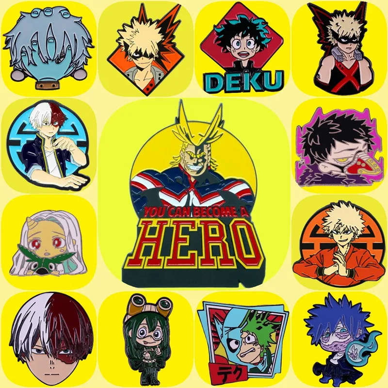 Anime Manga My Hero Academia Brooch Pins Enamel Metal Badge Lapel Pin Brooches Denim Jacket Jeans Fashion Jewelry Accessories