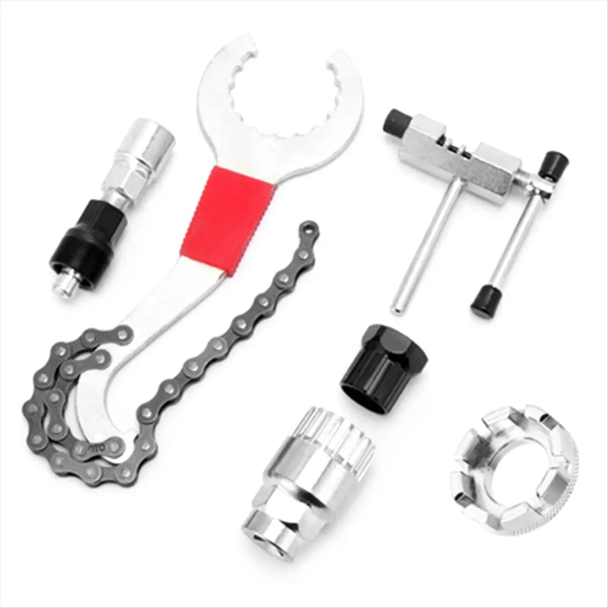 REST 6-Pack Bicycle Repair Tool Kit Crank Chain Cutter Extractor Bracket Flywheel Puller Wrench Chain Remover Accessories