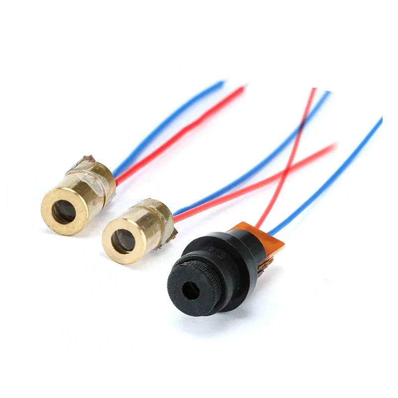1PC 650nm 5mW Red Point / Line / Cross Laser Module Head Adjustable Laser Diode Head Copper Semiconductor Laser Tube