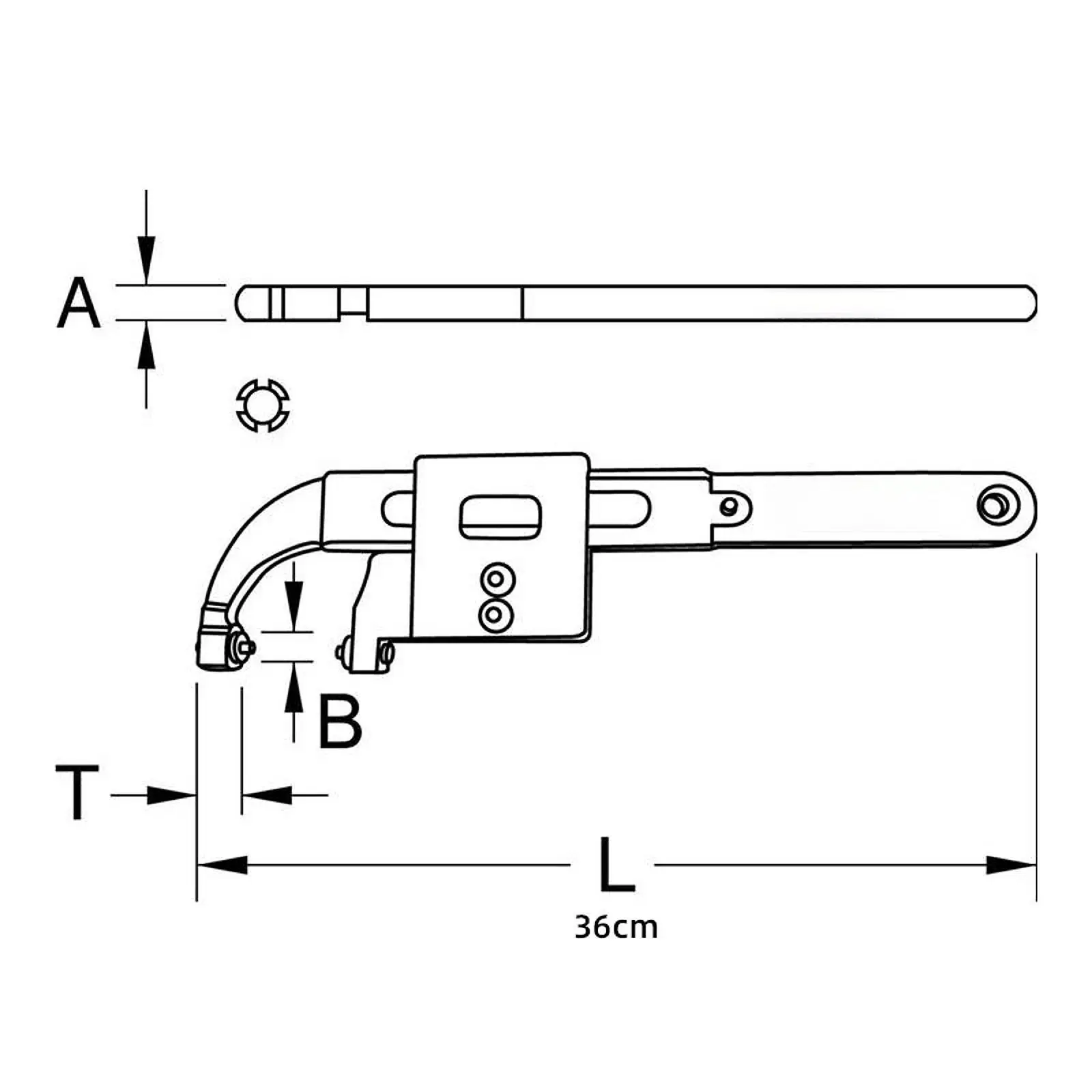 Adjustable Hook Wrench Wide Jaw Anti Slip Comfortable Handle Spanner Nut Remover for Home Garage Plumbing Repair