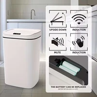 1 Pack Smart Motion Sensor Trash Can Touchless With Lid, Plastic Slim Compact Smart Garbage Bin, Minimalist Seamless Cover Low Voltage Operation Hygienic Waste Solution For Home Kitchen Bathroom Office Outdoor 4