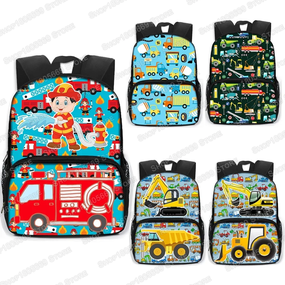 De dibujos animados camión coche excavadora Tractor mochila para niño niña mochila de los niños de la escuela de niños de kinder mochila bolsa para libros