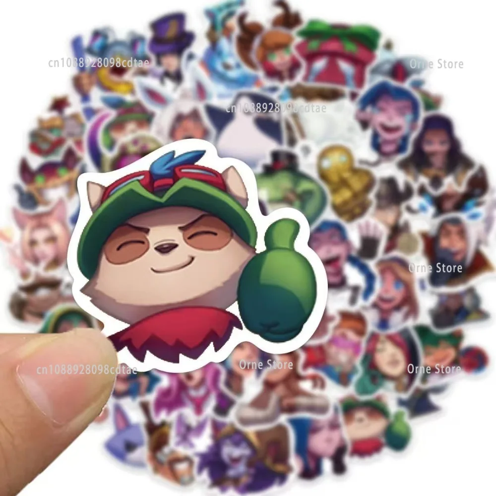 

50 Pieces of Game League of Legends Expression Stickers Cartoon Decals Suitable for DIY Guitar Suitcase Mobile Phone Stickers