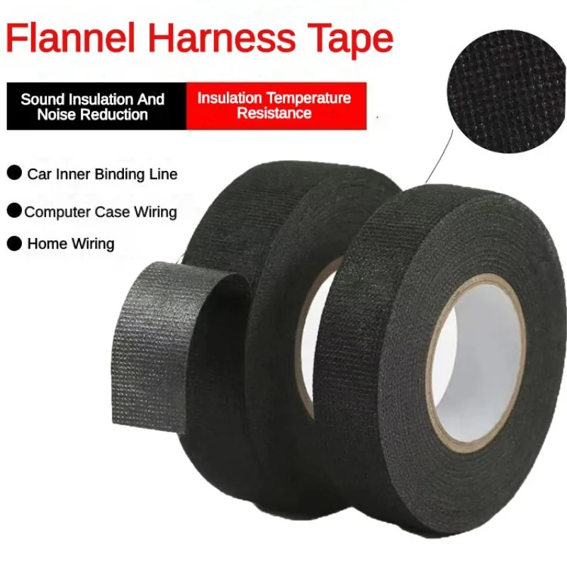 Adhesive Cloth Fabric Tape Cable Looms Wiring Harness For Car Auto Black Wiring Harness Stationery Office Supplies PK Nano Tape