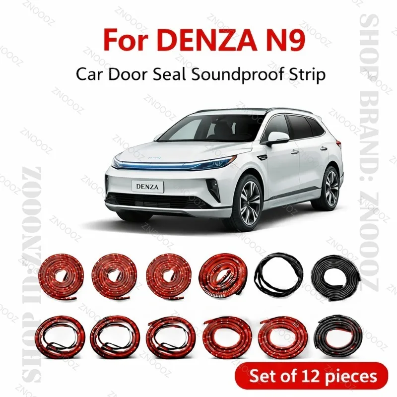 

Уплотнительная лента для дверей автомобиля DENZA N9, резиновая, двухслойная, звукоизоляционная, пыле- и водонепроницаемая, комплект из 12 штук