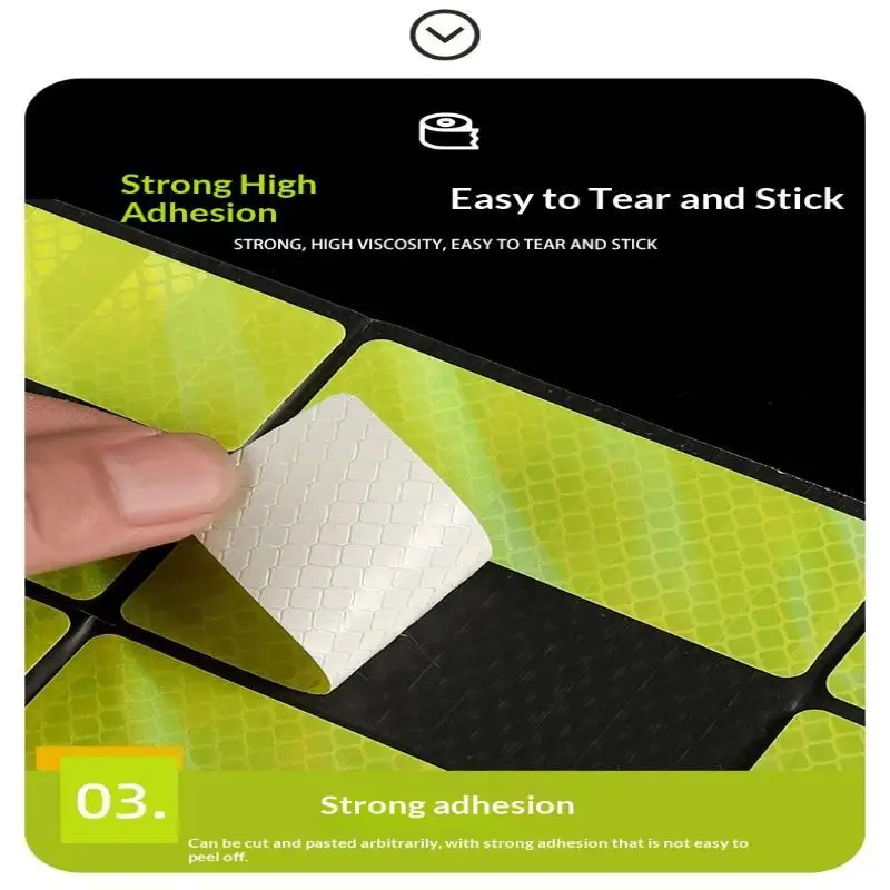 Sicherheitswarnung, reflektierende Aufkleberstreifen für Helme, wasserdicht, hohe Sichtbarkeit, 10–10 Stück, für den Nachtweg mit dem Roller – Detail 9